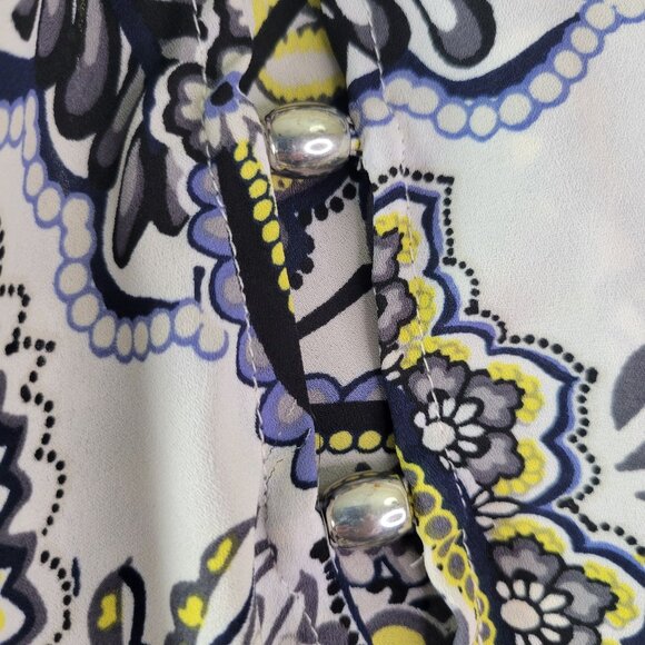 EST‎ 1946 Womens Plus Size 22W Paisley Top Short Sleeve Yellow Blue-Black Boho - Picture 9 of 12